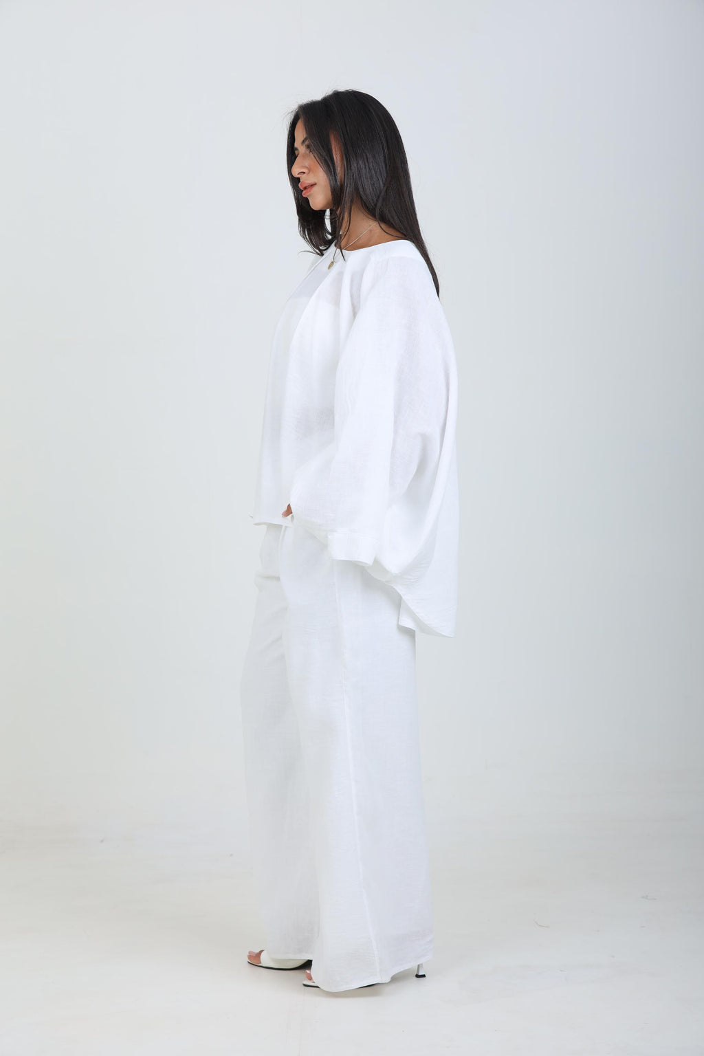 white pas suit