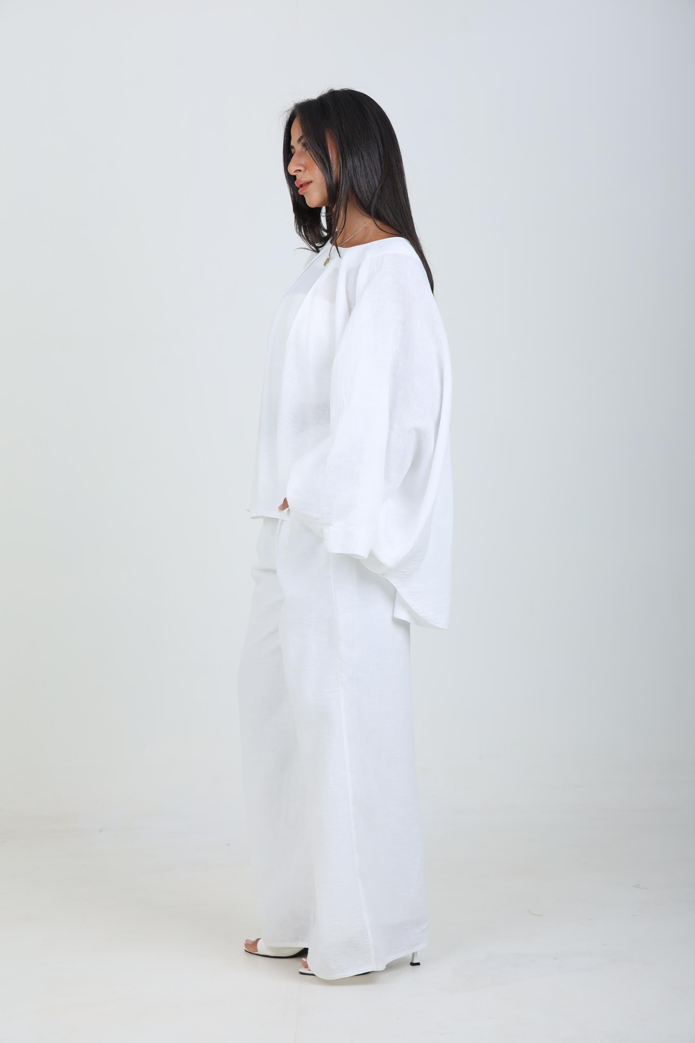 white pas suit