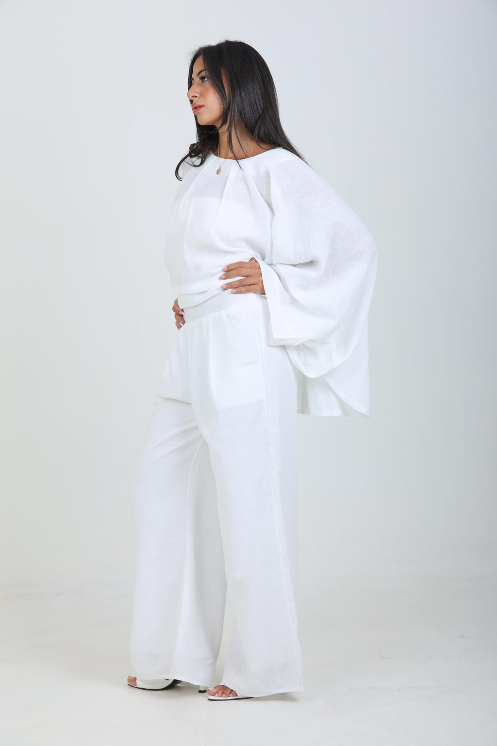 white pas suit